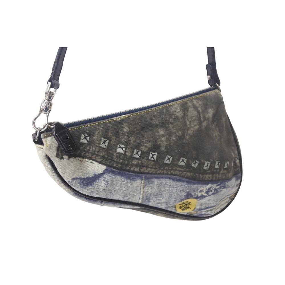 Christian Dior Saddle Bag denim transfer black blue leather - Picture 5 of 9